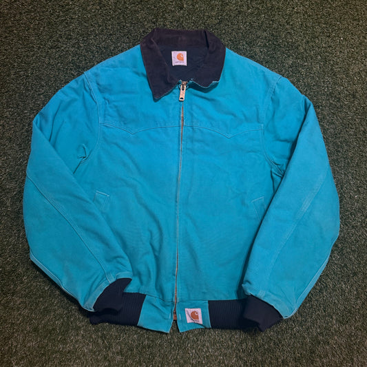 Vintage Carhartt Santa Fe Teal Horse Embroidery- L
