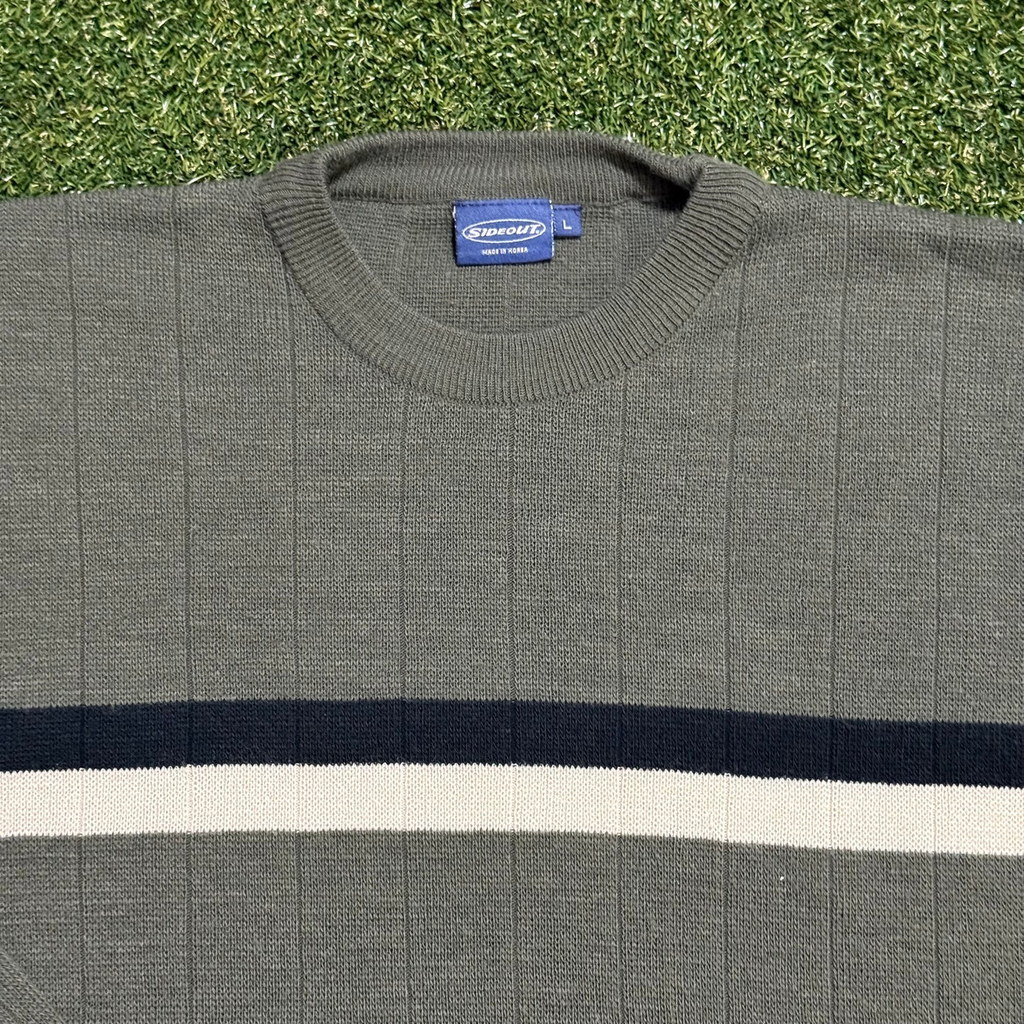 Vintage Sideout Stripe Crewneck - L