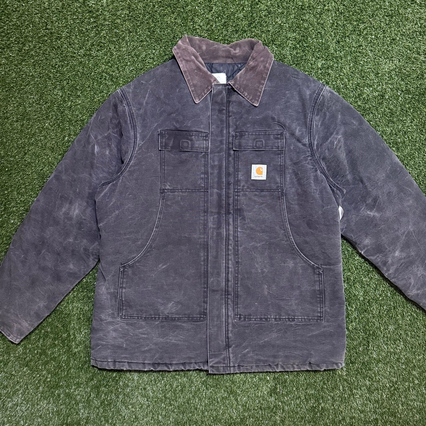 Vintage Carhartt Chore Jacket Quilted Black C03 - 50